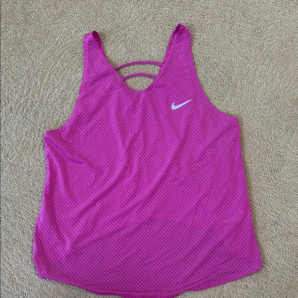 Nike Fuchsia Workout Mesh Tank- L